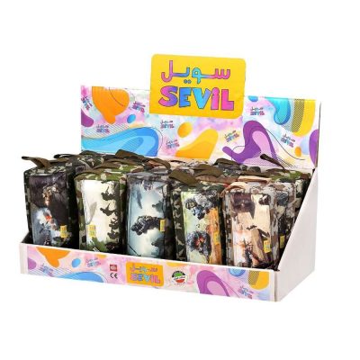 جامدادی چریکی ارتشی سه زیپ کد 3080 برند سویل SEVIL pencil case