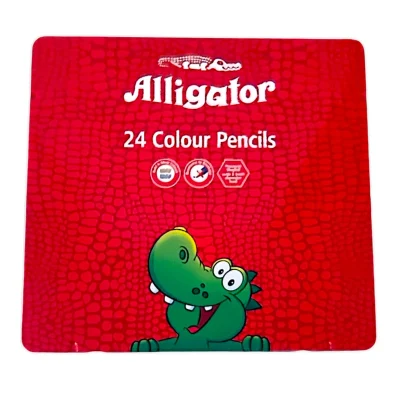مداد رنگی 24 رنگ الیگیتور(aligator) سوسمار نشان جلد فلزی